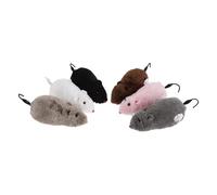 BESTOMZ 6 Pièces Souris Mécanique Peluche et Réaliste avec Remontoir Interactif pour Chat pour Divertir Animal de Compagnie