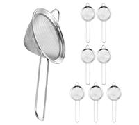 BESTOMZ 8 Pièces Passoire Fine en Acier Inoxydable Conique avec Poignée Ergonomique pour Usage Professionnel, Tamis Polyvalent pour Thé, Liquides et Soupe Cuisine