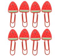 BESTOMZ 8pcs Trombones de Pastèque Rouges en Pvc pour Bureau, Clips Polyvalents et Résistants, pour Carnets et Cartes de Vœux