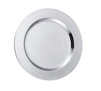 BESTOMZ Assiette Ronde en Acier Inoxydable pour Steak, Service et Dîner | Style Créatif et Élégant, Usage Repas Décontracté, Présentation, Conservation des Aliments, Argenté