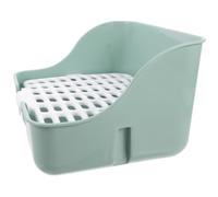 BESTOMZ Bac à Litière pour Lapin et Chinchilla en Abs Clair Structure à Quatre Coins, Design Anti-éclaboussures Confortable et Élégant