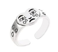 BESTOMZ Bague Réglable Bague Décorative Confortable Style Rétro en Alliage Argenté Forme Cœur Créative pour Collection de Bijoux Féminine