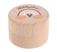 BESTOMZ Boîte à Dents en Bois Beige pour Garçon et Filles Rangement Sécurisé et Compartiments Uniques, Présent pour Souvenirs de Dents Perdues la Maison Voyage