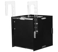 BESTOMZ Boîte D’élevage pour Aquarium Acrylique 15x15x15 Cm Noire, Incubateur D’écloserie Contrôle du Débit D’Eau, Boîte D’isolement pour Alevins de Guppys, Crevettes et Poissons-Clowns,