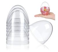 BESTOMZ Boîtes à Bonbons Grand Format en Plastique Transparent Lot de 4 Forme Œuf de Pâques, Design Multi-usage pour Fête D'anniversaire ou Fiançailles