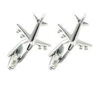 BESTOMZ Boutons de Manchette D'avion pour Homme, en Cuivre Argenté, Structure Solide Décorative, Classiques et Contemporains, pour Fêtes ou Usage Quotidien