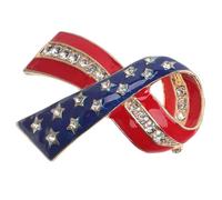 BESTOMZ Broche en Alliage Clip-on Accessoire Décoratif à Motif Drapeau Américain avec Cristaux et Decoration pour Événements Décontractés