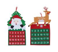 BESTOMZ Calendrier de L'avent de Noël en Non-tissé 2 Pièces, Décoration Suspendue Portable et Peu Encombrante pour Café ou Bureau, Thème Festif Attractif Plusieurs Styles