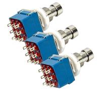 BESTOMZ Capuchons de Commutateur Pied pour Pédales de Guitare Électriques, Lot de 3 en Métal Bleu, Compatible Instruments Électroniques et Basse, pour Performances Live