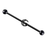 BESTOMZ Clous D'oreilles Faciles à Porter en Acier Inoxydable Noir Forme Chat et Lune, Surface Lisse Bijoux D'oreilles Délicats pour Femmes et Filles Quotidien