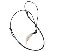 BESTOMZ Collier Confortable Usage Quotidien Dent en Acrylique Beige Imitation Pendentif Bijou Rétro Unique Symbole de Force pour Femmes et Hommes