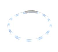 BESTOMZ Collier Lumineux LED Rechargeable pour Chien et Chat, Réglable en PVC Blanc Câble USB, Améliore la Sécurité Nocturne des Animaux