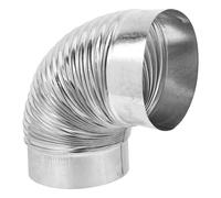 BESTOMZ Conduit de Poêle en Acier Inoxydable Coudé, 10cm, Argenté | Évacuation Sûre, Connexion Diy, pour Poêles à Bois et Granulés, Usage Extérieur ou Tente