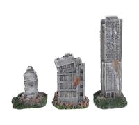 BESTOMZ Décor D’Aquarium 3 Pièces Ruines de Château en Résine, Décorations de Bâtiments Urbains en Ruine pour Aquarium, Cachette Réaliste pour Poissons et Crevettes, Décoration de