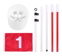 BESTOMZ Drapeau de Golf D'entraînement Portable Mât 5 Sections en Nylon Haute Résistance, Kit Complet Drapeau, Trou de Golf et Boîte pour Pratique Intérieure et Extérieure