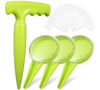 BESTOMZ Ensemble de 14 Pièces Semoir Distributeur de Graines Manuel avec Planteur Réglable, Plantoir Plastique, Étiquettes pour Plantes et Poignée Ergonomique pour Jardinage Précis
