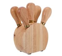 BESTOMZ Ensemble de Couteaux à Fromage Épandeur Facile à Nettoyer en Acier Inoxydable Support en Bois Pâtisserie et Recevoir des Invités