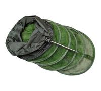 BESTOMZ Filet de Stockage pour Pêche, Panier de Protection Poissons Vert | Polyester et Acier Inoxydable, Maintien Vivant, Piquet au Sol, Maille Épaissie, Pêche du Bord