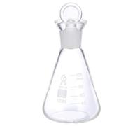 BESTOMZ Fiole Erlenmeyer Résistance Haute Température, Graduations Sérigraphiées en Verre Borosilicaté 100ml Bouchon Outil Pratique pour Recherche et Chimie
