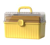 BESTOMZ Grande Boîte à Remède d'urgence en Plastique Jaune, Grande Capacité | Usage Maison et École, Design Multicouche, Léger et Robuste, Accès Facile, Rangement Pratique