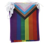 BESTOMZ Guirlande de Fanions Pride 30 Pièces 9 Mètres, Drapeaux Lgbt Arc-en-ciel en Polyester Résistant, Décoration Extérieure et Intérieure pour Fête, Jardin et Événement Pride