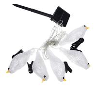 BESTOMZ Guirlande Lumineuse LED Solaire 5 Oiseaux Rouge-gorge Blancs Piquets, Étanche et Écoénergétique, Décoration Jardin Terrasse Balcon Extérieur, Lampe Décorative LED Automatique Nuit