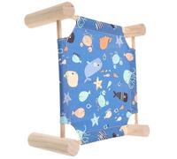 BESTOMZ Hamac Lavable pour Hamster Lit de Camp en Bois Respirant Motif Océan, Petite Maison Confortable Détachable pour Cochon D’Inde, Hérisson et Lapin, Accessoire pour Cage de Petits