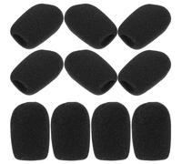 BESTOMZ Housses De Microphone Éponge Lot de 10 Housse Micro Noir 6.00 * 3.00 * 3.00 Cm Bonnette pour Microphone Réduction des Interférences pour Conférence Et Enregistrement