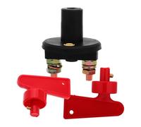 BESTOMZ Interrupteur D'isolement de Batterie 12 V pour Vtt et Voiture, Coupe-circuit Étanche Rouge, Design à Deux Trous, Plastique et Cuivre, Installation Facile pour Camping-car et