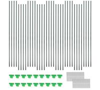 BESTOMZ Kit D'arceaux de Tunnel de Jardin en Fibre Plastifiée Verte, Support Adaptable pour Plantes et Cultures, Protection Animaux et Jardins