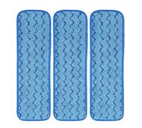 BESTOMZ Lingettes pour Balai à Franges Lavables Absorption d'eau Lot de 3 en Microfibre Bleu pour Nettoyage du Sol