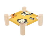 BESTOMZ Lit en Tissu pour Hamster Nid de Cochon d'Inde Respirant et Douillet, Hamac Décoratif en Coton et Bois, Jaune, pour Maison, pour Cochon d'Inde et Hamster
