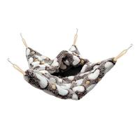 BESTOMZ Lit Suspendu en Peluche pour Petits Animaux, Hamac Chaud et Lavable pour Hamster, Cochon D’Inde et Chinchilla, Taille L, Couleur Café Motif Cœur, Nid Douillet et Confortable