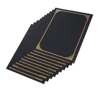BESTOMZ Lot de 10 Housses de Protection en Papier Noir pour Certificats, Facile à Installer, Design Élégant, pour Bureau ou Domicile