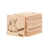 BESTOMZ Lot de 16 Jouets à Mâcher pour Perroquets en Bois Naturel, Blocs de Jeu 5,5 X 5,5 Cm, 83 G, Accessoires Légers pour Cage D’Oiseaux et Voyages, Jouets Naturels pour Santé