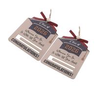 BESTOMZ Lot de 2 Décorations en Bois 2026 à Suspendre 16,5 X 15 Cm pour Remise de Diplôme, Ornement Rustique et Souvenir Commémoratif, Accessoire pour Fête de Fin D’études et