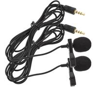 BESTOMZ Lot de 2 Microphones Cravate Miniatures 4 Pôles 1,5 M Pince, Micro D'enregistrement 3,5 Mm pour Smartphone, Diffusion en Direct, Conférence et Enregistrement Vidéo, Compatible PC