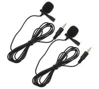 BESTOMZ Lot de 2 Mini Microphones Cravate Noirs Clip Robuste, Câble 4 Pôles, Micro D’Enregistrement Portable pour Smartphone, Ordinateur et Diffusion en Direct, Interview et Streaming