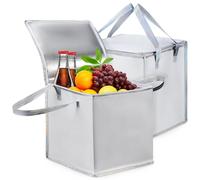 BESTOMZ Lot de 2 Paquet Isothermes pour Aliments avec Grosse Capacité, Poignées Renforcées, Doublure Aluminium et Tissu Non Tissé, Pliables et Portables pour Courses et Camping