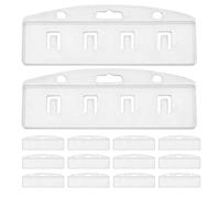 BESTOMZ Lot de 25 Pochettes Porte-cartes D'identité en Plastique Transparent Rigide, Format Horizontal, Compactes pour Bureau et Conférence, Identification Facile