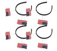 BESTOMZ Lot de 4 Serrage-têtes Bandeaux Patriotiques à Drapeau Américain, Taille, Élastique et Léger, Accessoires de Fête 4 Juillet et Tournoi de Football, Bandeaux de Sport pour