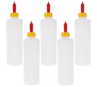 BESTOMZ Lot de 5 Sets de Sets de Biberons à Lait pour Petits Ruminants, Capacité 400 ML, Plastique Solide, Portable et Facile à Transporter pour L'alimentation en Extérieur Réutilisable
