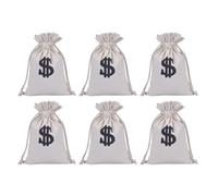 BESTOMZ Lot de 6 Paquet à Cordon en Tissu Blanc pour Rangement de Bijoux et Sachets de Bonbons, Style Créatif et Élégant, pour Filles, Dimensions 30x40 Cm