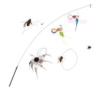 BESTOMZ Lot de 6 Recharges pour Baguette à Jouets de Chat Interactifs - Insectes Réalistes en Tissu Résistant - Accessoires Légers pour Chatons et Chats D’intérieur - Jouets