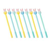 BESTOMZ Lot de 9 Stylos Signature Noirs en Silicone Forme Lapin Cartoon, Pointe 0.5 Mm, Résistants à L'usure, Pratiques pour L'étude Travail des Étudiants