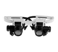 BESTOMZ Loupe Binoculaire LED Montée Tête Grossissement 8X 15x 23x, Design Compact en Abs Métal Acrylique, Portable pour Lecture de Livres et Cartes