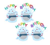 BESTOMZ Lunettes de Fête Joyeux Anniversaire 2pcs en Plastique Léger Structure Solide et Forme Unique pour Décoration de Soirée D'anniversaire