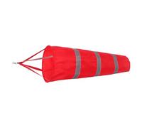 BESTOMZ Manche à Air D'aéroport 100 Cm en Tissu Oxford Imperméable et Réfléchissant, Girouette Rouge et Grise Haute Visibilité pour Mesure du Vent Extérieur et Signalisation Jardin