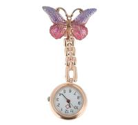 BESTOMZ Montre à Gousset D'infirmière pour Femmes Grand Cadran Bleu, Design Clip-on Élégant en Quartz, pour Travail à L'hôpital