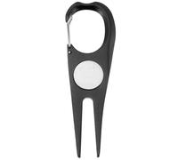 BESTOMZ Outil de Réparation de Divots de Golf Portable pour Golfeurs, Noir | Alliage D’aluminium et Acier Inoxydable, Clip pour Paquet, Marqueur Inclus, Surface Lisse, Usage Compétitif